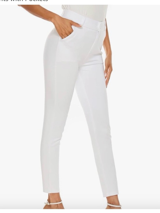 Satinato Pants - Satinato NWT White Stretch Ankle Pants 8